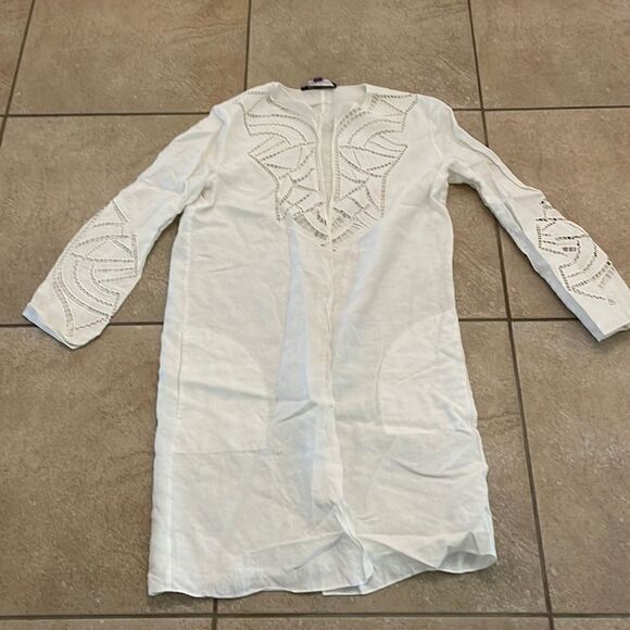 Ralph Lauren purple label Eyelet Linen Duster‎ - Size 8 - Picture 1 of 6